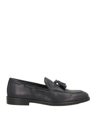 Luca Caracciolo Man Loafers Midnight Blue Size 8 Leather