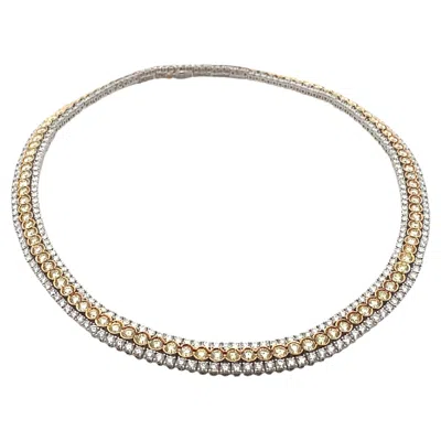 Pre-owned Luca Carati 18 Karat Yellow / White Gold Fancy Light Yellow And Diamond Necklace