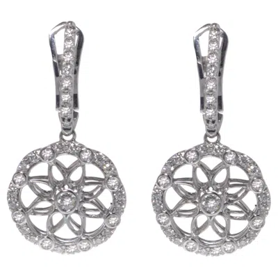 Pre-owned Luca Carati 18k White Gold Diamond Medium Drop Earrings 2.66cttw