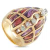 Luca Carati 18k Yellow Gold 0.25 Ct Diamond Multi Gem Statement Ring Lc04-100925 In Gold
