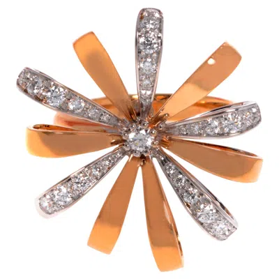 Pre-owned Luca Carati Diamond Cocktail Ring 18k Rose & White Gold 0.59cttw Kc353