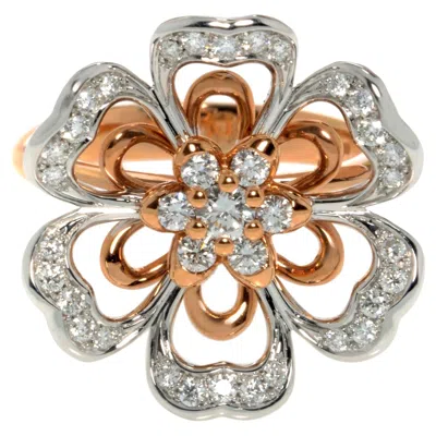 Pre-owned Luca Carati Diamond Cocktail Ring 18k White & Rose Gold 0.69cttw Size 7.5