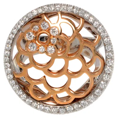 Pre-owned Luca Carati Diamond Cocktail Ring 18k White & Rose Gold 1.33cttw