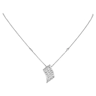 Pre-owned Luca Carati Diamond Pendant Necklace 18k White Gold 1.96cttw