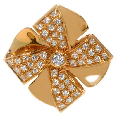 Pre-owned Luca Carati Yellow Gold Diamond Flower Cocktail Ring 0.71cttw C1bb