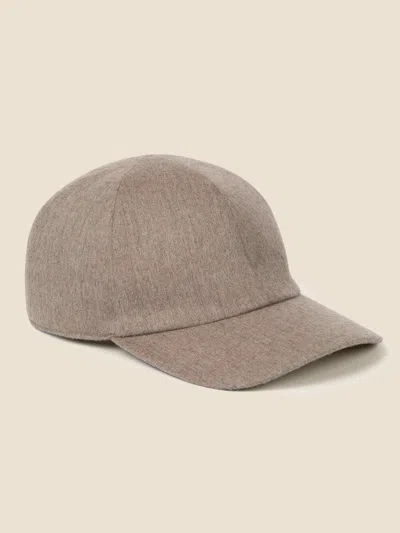 Luca Faloni 2-ply Cashmere Baseball Cap In Oatmeal