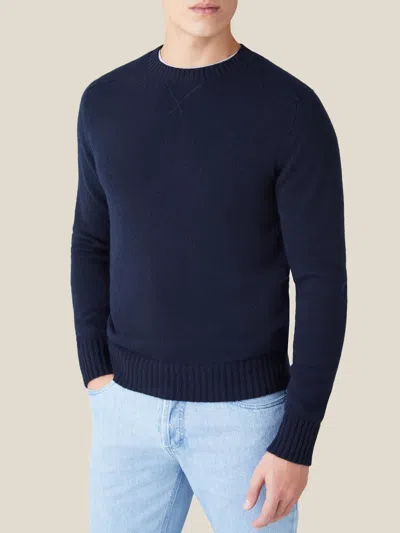 Luca Faloni 2-ply Cashmere Country Crew Neck In Midnight Blue