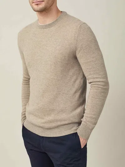 Luca Faloni Country Crew Neck Jumper In Camel Beige