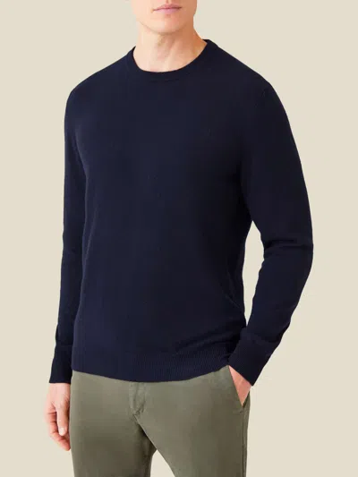 Luca Faloni 2-ply Cashmere Crew Neck In Midnight Blue