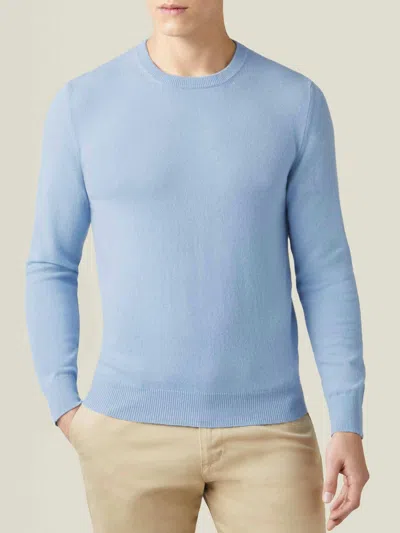 Luca Faloni 2-ply Cashmere Crew Neck In Sky Blue