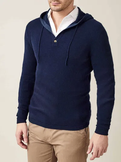 Luca Faloni Hoodie Jumper In Navy Blue