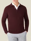 Luca Faloni Lava Red Pure Cashmere Polo Sweater In Lava Red
