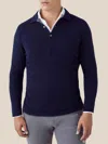 Luca Faloni 2-ply Cashmere Polo Sweater In Midnight Blue