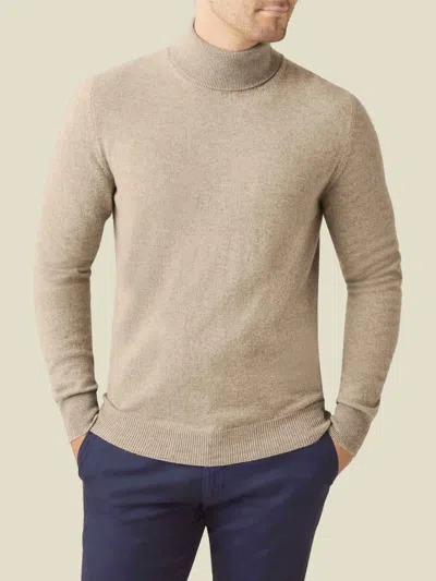 Luca Faloni Roll Neck Jumper In Camel Beige