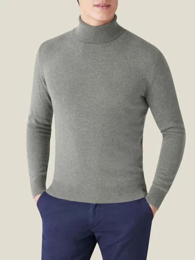 Luca Faloni Roll Neck Jumper In Moss Green