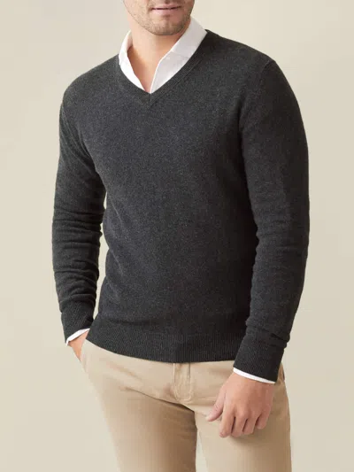 Luca Faloni V-neck Jumper In Charcoal Grey
