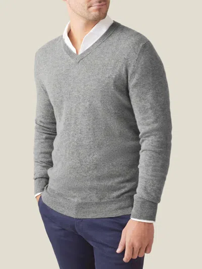 Luca Faloni V-neck Jumper In Dolomiti Grey Melange