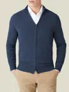 Luca Faloni Atlantic Blue Pure Cashmere Zip Cardigan In Atlantic Blue