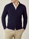 Luca Faloni 2-ply Cashmere Zip Cardigan In Midnight Blue