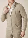 Luca Faloni Full Zip Hoodie Jumper In Camel Beige