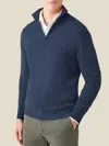 Luca Faloni Quarter-zip Jumper In Atlantic Blue