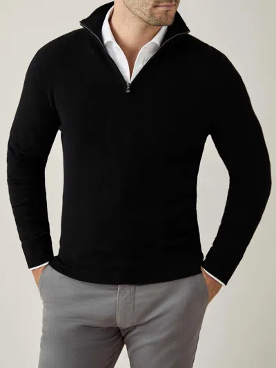 Luca Faloni Quarter-zip Jumper In Black