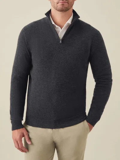 Luca Faloni Quarter-zip Jumper In Charcoal Grey