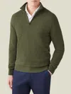 Luca Faloni Quarter-zip Jumper In Hunting Green
