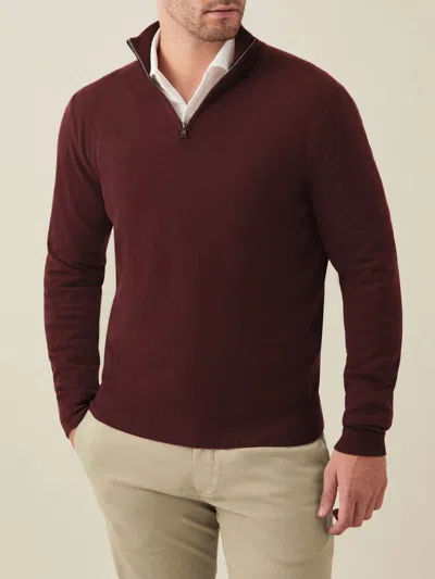 Luca Faloni Quarter-zip Jumper In Lava Red