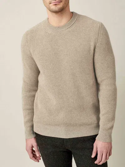Luca Faloni Classic Crew Neck Jumper In Camel Beige