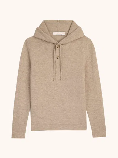 Luca Faloni Boys Hooded Jumper In Camel Beige