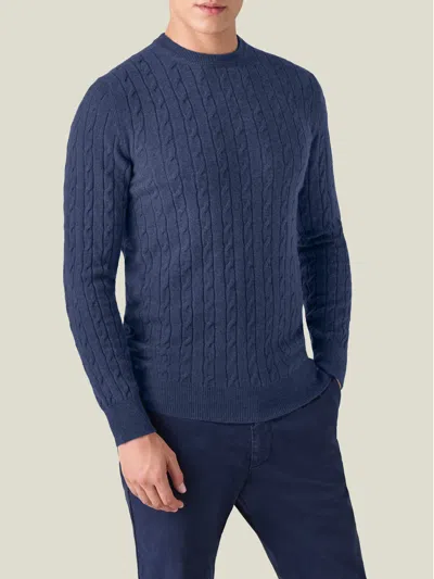 Luca Faloni Cable Knit In Atlantic Blue