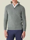 Luca Faloni Cashmere (2-ply) Cable Knit Zip-up In Gray