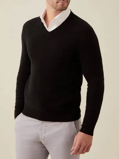 Luca Faloni Cashmere (2-ply) V Neck In Black
