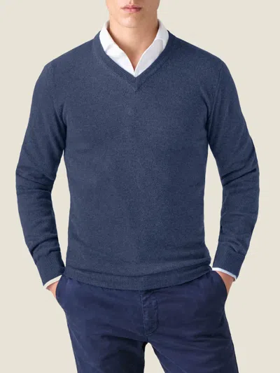 Luca Faloni Cashmere (2-ply) V Neck In Blue