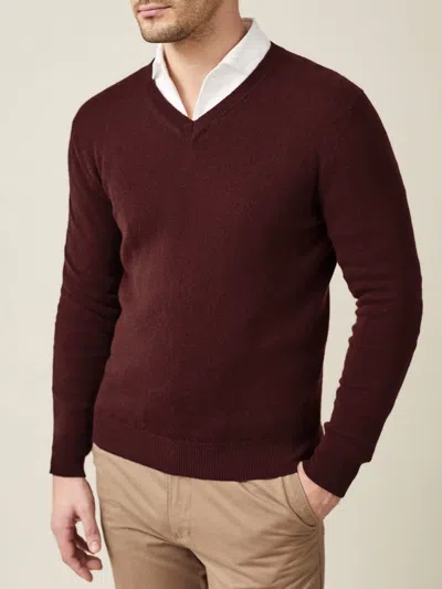 Luca Faloni Cashmere (2-ply) V Neck In Brown