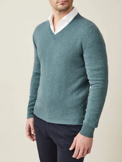 Luca Faloni Cashmere (2-ply) V Neck In Green