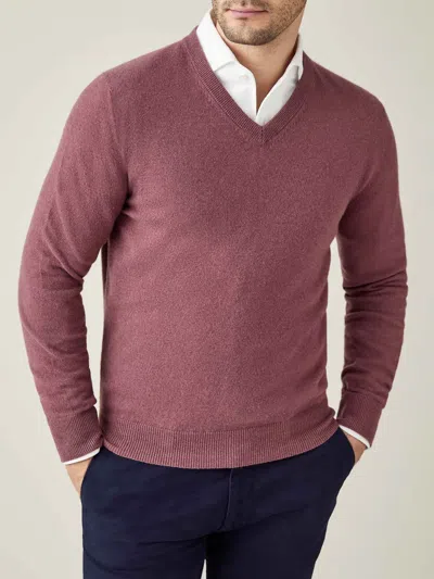 Luca Faloni Cashmere (2-ply) V Neck In Pink