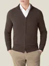 Luca Faloni Cashmere (2-ply) Zip Cardigan In Brown