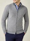 Luca Faloni Dolomiti Grey Pure Cashmere Zip Cardigan In Gray