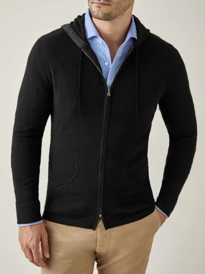 Luca Faloni Cashmere (2-ply) Zip Hoodie In Black