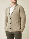 Luca Faloni Cashmere (4-ply) Shawl Cardigan In Brown
