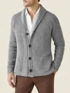 Luca Faloni Cashmere (4-ply) Shawl Cardigan In Gray