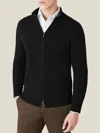 Luca Faloni Cashmere (4-ply) Zip Cardigan In Black