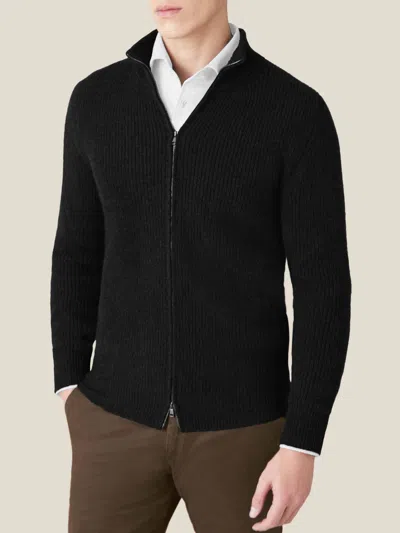 Luca Faloni Zip Cardigan In Black