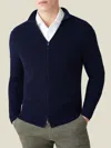 Luca Faloni Cashmere (4-ply) Zip Cardigan In Blue