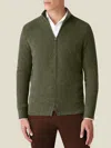 Luca Faloni Zip Cardigan In Hunting Green