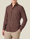 Luca Faloni Cashmere-cotton Classic Shirt In Brown