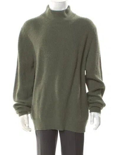 Pre-owned Luca Faloni Cashmere Turtleneck Polo Sweater In Green