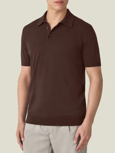 Luca Faloni Cotton (knitted) Knitted Polo In Brown